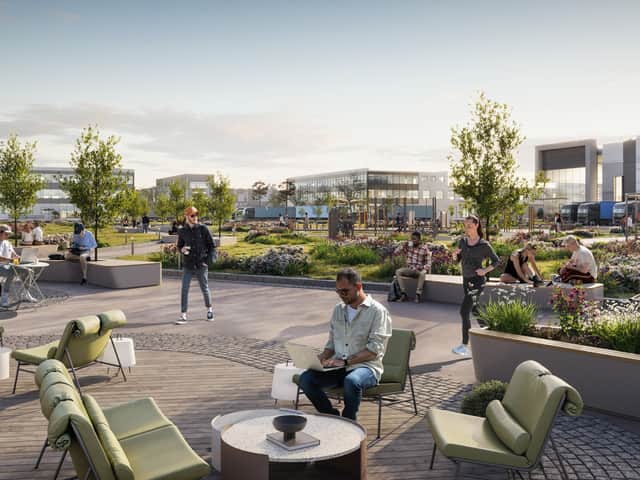 People working and running